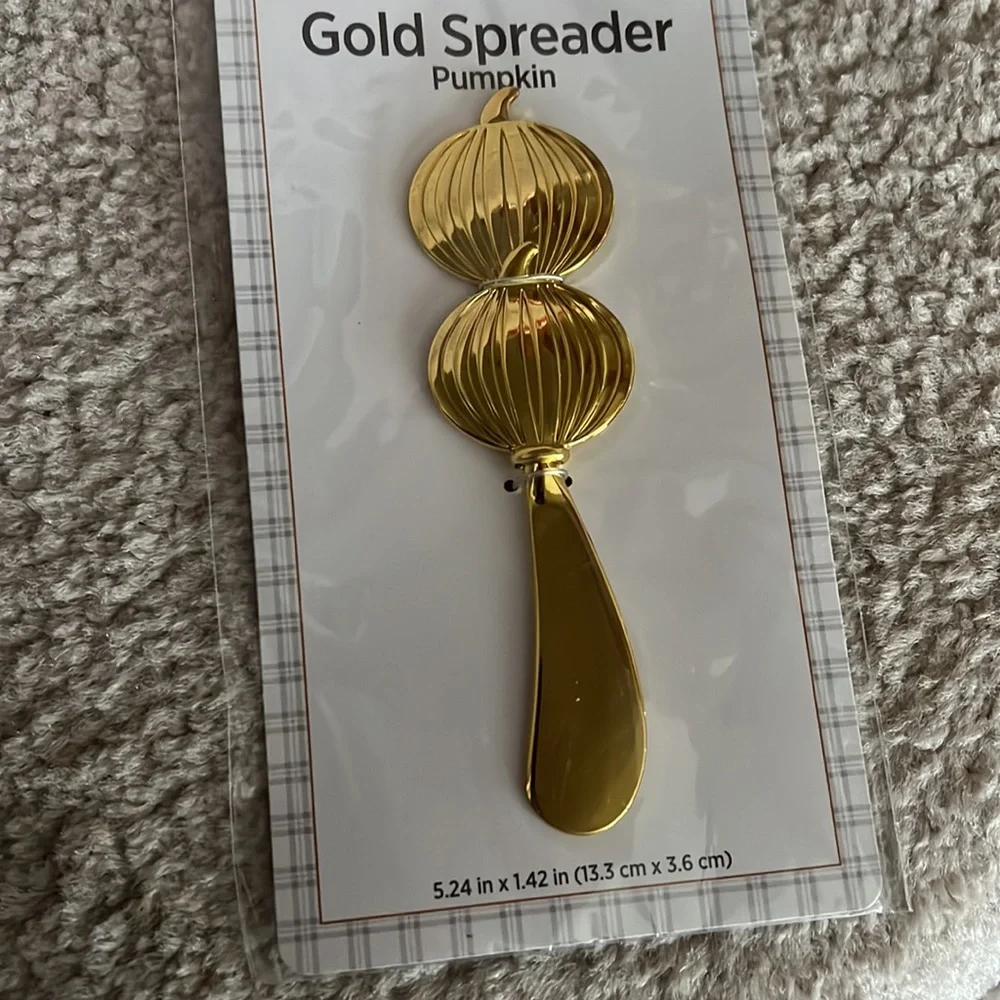 NWT Gold Pumpkin charcuterie Spreader